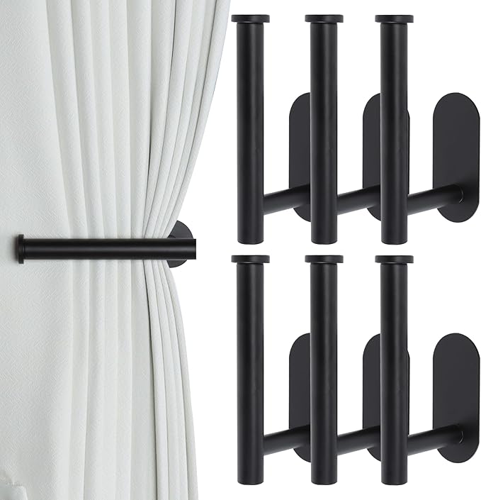 Groleca 6 Pack Adhesive Curtain Holdbacks Curtain Tie Backs Curtain Holdbacks by GROLECA