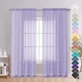 OVZME Lavender Sheer Curtains 72 Inches Long 2 Panels by OVZME