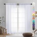 OVZME 2 Panels Sheer White Curtains 72 Inches Length Window Treatment by OVZME