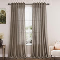 Dark Taupe Linen Curtains 96 Inches Long by Nanspring