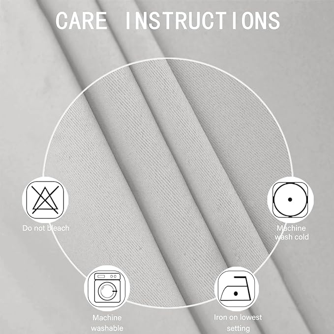 LEMOMO Blackout Curtains 52 x 120 Inch Long Light Grey Curtains Set of 2 Panels - Image 4