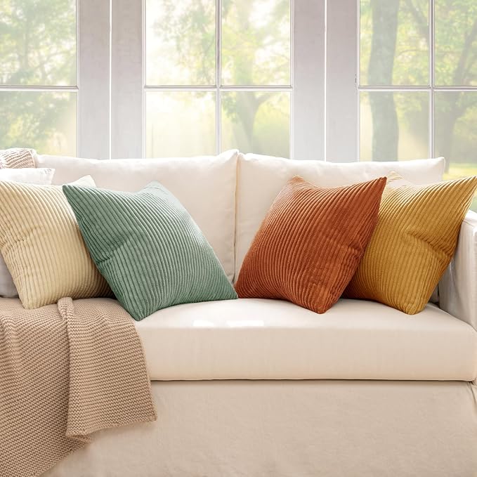 MIULEE Boho Farmhouse Throw Pillow Covers 20x20 Inch Set of 4 Summer Modern - Image 7