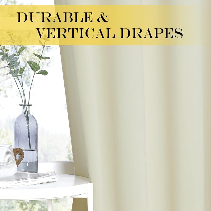 NICETOWN Room Darkening Beige Curtains - Image 5
