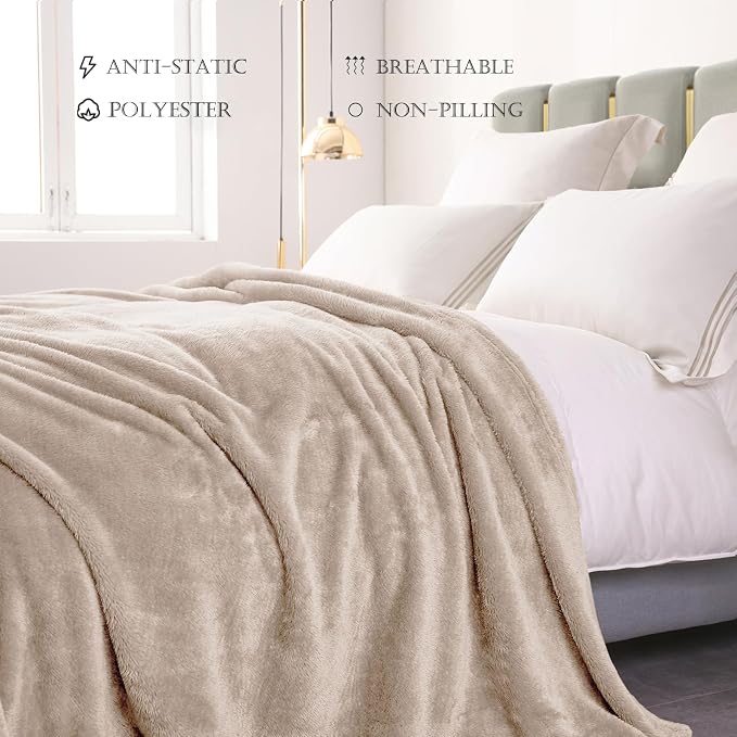 Exclusivo Mezcla Plush Fuzzy Fleece Bed Blanket King Size, Super Soft, Fluffy - Image 5