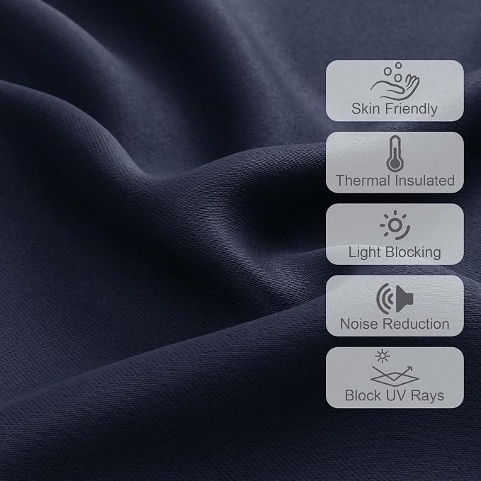 Chyhomenyc Navy Blue Valances for Window, Room Darkening Short Curtains for - Image 4