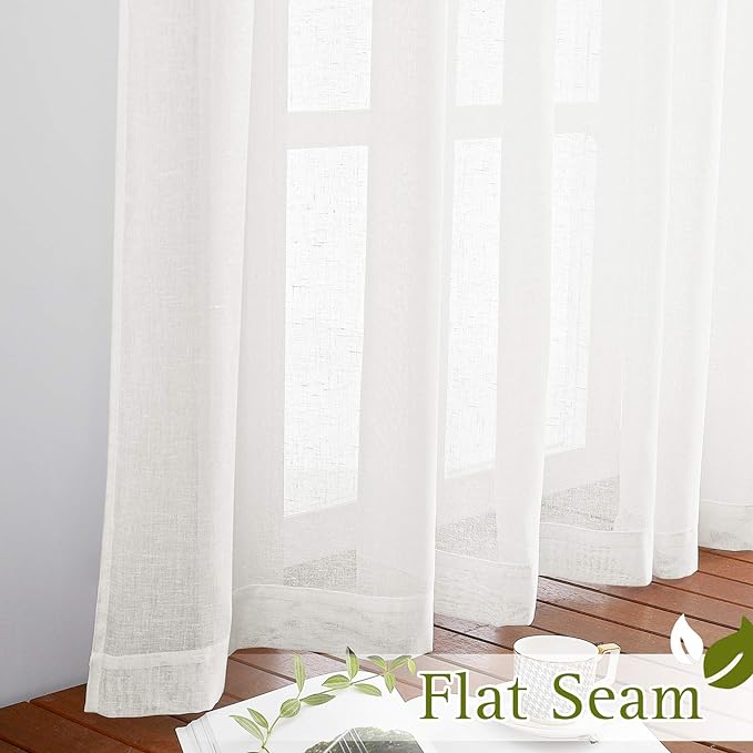 NICETOWN Faux Flax Linen Sheer Curtains - Image 6