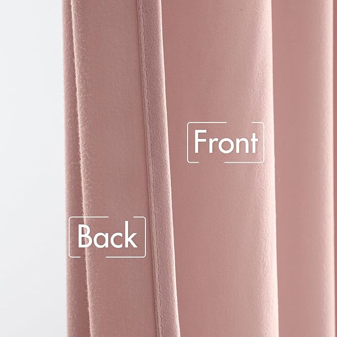 MIULEE Baby Pink Velvet Curtains 96 inches - Image 6