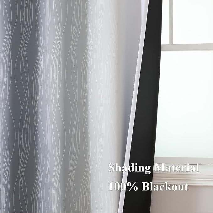 Estelar Textiler Thermal Insulated Blackout Curtains 96 Inches Long, Ombre Grey - Image 5