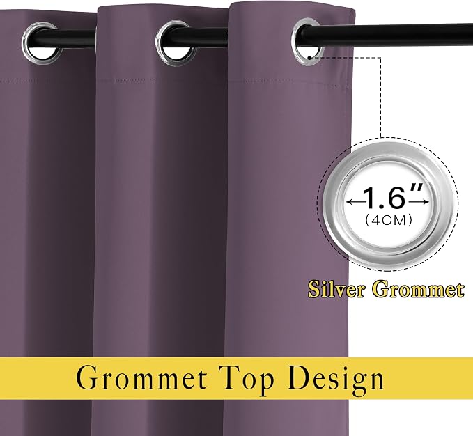 NICETOWN Plum Curtains for Living Room 84 inches Long - Image 2