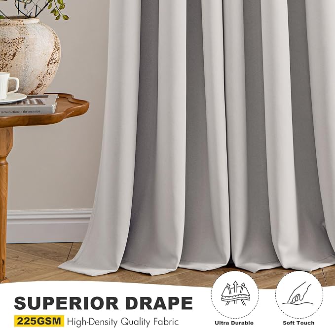 MIULEE Blackout Curtains for Bedroom 2 Panels 40 x 63 Inch Long Cobblestone | - Image 5