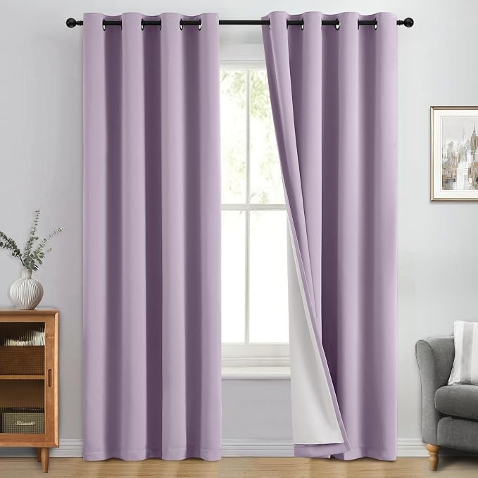Yakamok 100% Blackout Curtain Panels 84 inches Cold and Light Blocking Drapes by Yakamok