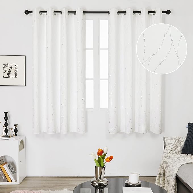 Deconovo White Curtains, Room Darkening Curtain, Thermal Insulated Soundproof - Image 2