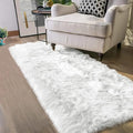 Latepis Runner Rugs for Hallway 2x8 White Faux Sheepskin Fur Rug Fluffy Shag by Latepis