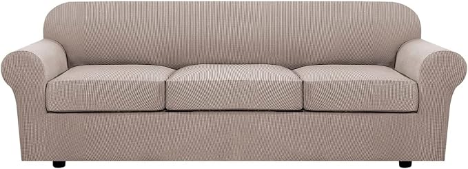 4 Piece Stretch Sofa Covers for 3 Cushion Couch Covers Furniture Slipcovers by HVERSAILTEX