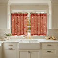 MIULEE Terracotta Sheer Curtains 2 Panels Embroidered Leaf Patterned burnt by MIULEE