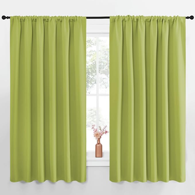 NICETOWN Blackout Curtains for Bedroom, Fresh Green, 1 Pair, 70 by 63-inch by NICETOWN