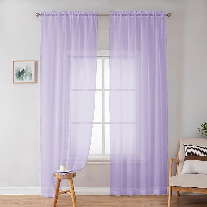 OWENIE Sheer Curtains 84 inches Long - Image 2