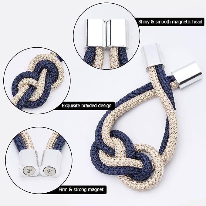 NICEEC 4 Pack Mini Magnetic Curtain Tiebacks Nordic Simple Style Drape Tie - Image 3