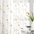 HOMEIDEAS Yellow Sheer Curtains 84 Inches Long 2 Panels Yellow and White by HOMEIDEAS