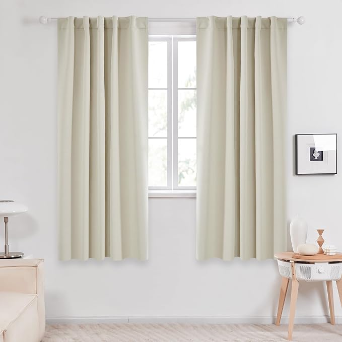 Deconovo Blackout Curtains, Thermal Insulated, W42 x L63 2 Panels, Back Tab - Image 2