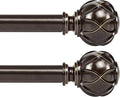 KAMANINA Single Curtain Rod 32 to 58 Inch, 7/8 Inch Antique Bronze Adjustable by KAMANINA