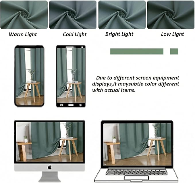 Simplebrand Ava Dark Green Blackout Curtains - Image 8