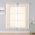 Simplebrand Cream Sheer Curtains, 2 Panels Set by Simplebrand