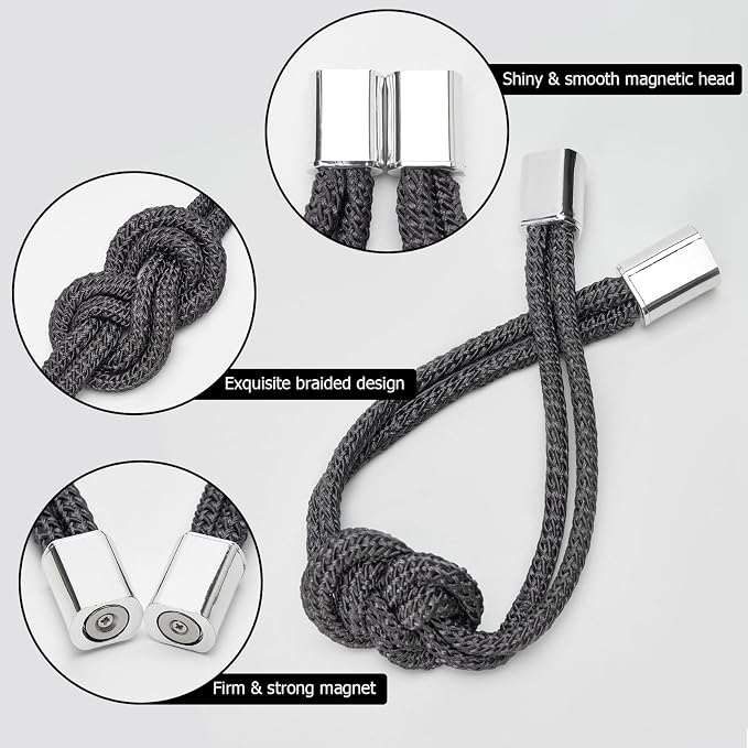 NICEEC 4 Pack Mini Magnetic Curtain Tiebacks Nordic Simple Style Drape Tie - Image 3