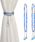 PEDOBO Magnetic Curtain Tiebacks, 2 Pack Crystal Beaded Sun & Moon Pendants by PEDOBO