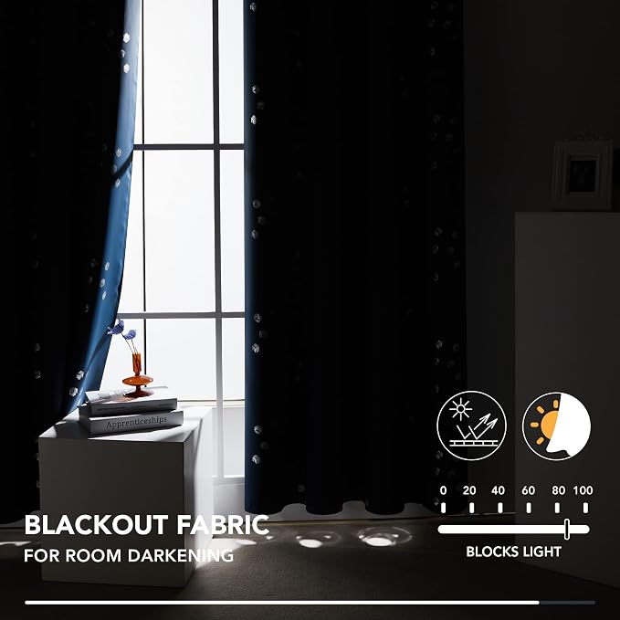Deconovo Designer Series Silver Cubic Print Blackout Curtains - Image 3