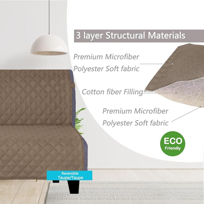 U-NICE HOME Reversible Futon Cover Sofa Slipcover Armless Furniture Protector - Image 3