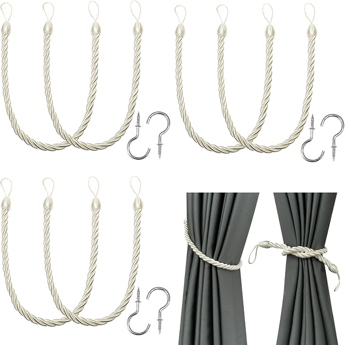 BEL AVENIR Curtain Ropes Tiebacks Tie-Backs, Curtain Handmade Holdbacks by BELAVENIR