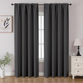CUCRAF Dark Grey Blackout Curtains 72 inch Length 2 Panels Set, Rod Pocket Room by CUCRAF