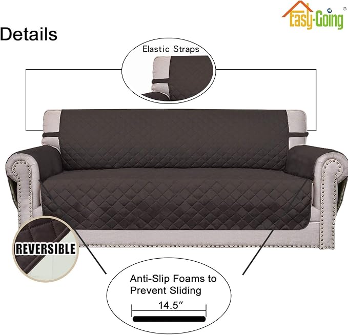 Easy-Going 4 Seater Sofa Slipcover Reversible Sofa Cover Water Resistant Couch - Image 3