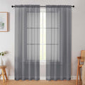 Grey Sheer Curtain for Bedroom Living Room 78 Inches Long 2 Panels Set by WelvetBLK