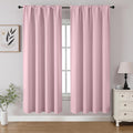 CUCRAF Light Pink Blackout Curtains 63 inch Length 2 Panels Set, Rod Pocket by CUCRAF