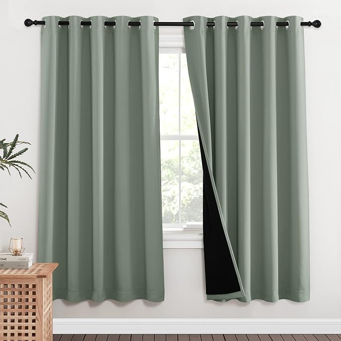 NICETOWN 100% Blackout Window Curtain Panels, Full Light Blocking Drapes by NICETOWN
