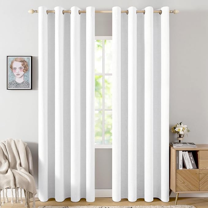 MIULEE Linen Textured Curtains Solid 100% Blackout by MIULEE