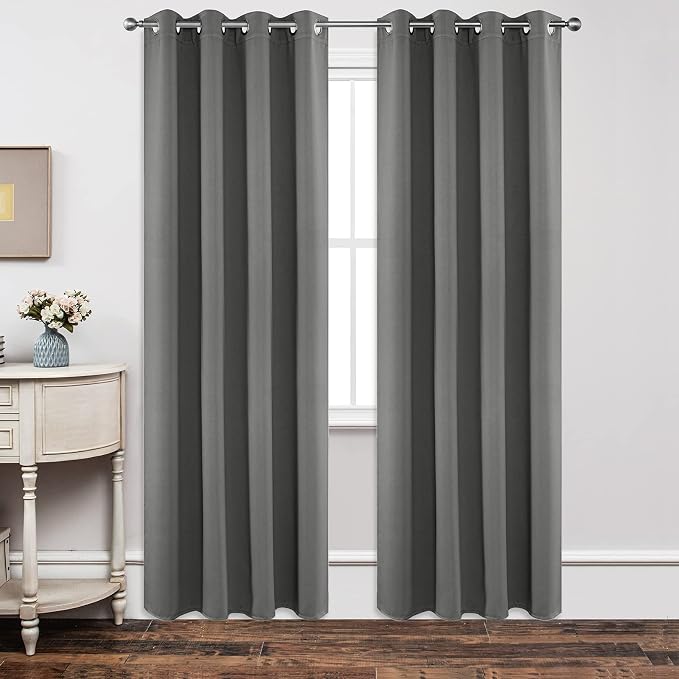 Joydeco Blackout Curtains 84 Inch Length 2 Panels Set, Thermal Insulated Long by JOYDECO