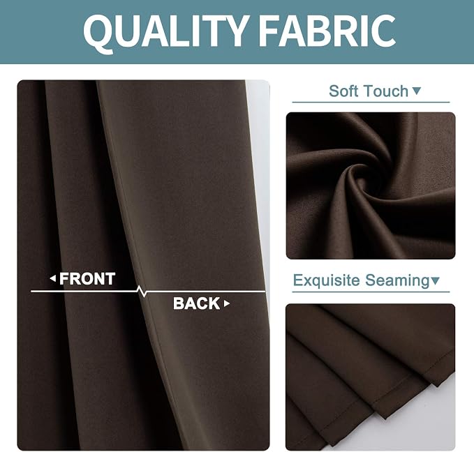 ChrisDowa Blackout Curtains for Bedroom and Living Room 48 Inches Long | 2 - Image 3