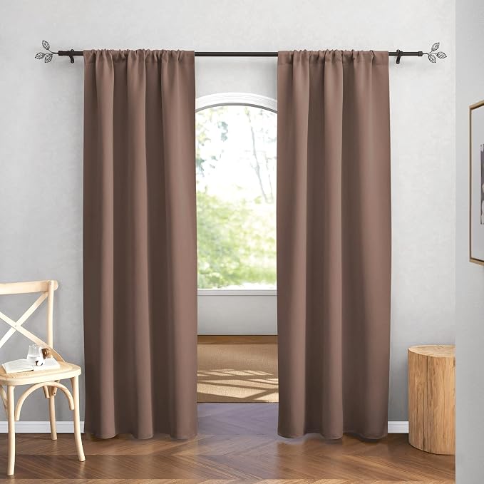 RYB HOME Blackout Curtains for Bedroom 84 inches Long 2 Panels Set, Privacy - Image 2