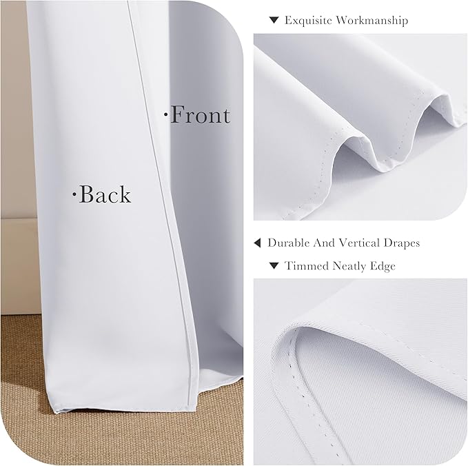 PONY DANCE White 50% Lighting Blocking Curtains - Image 6