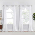 White Sheer Curtains 216 Inches Long, Extra Long Light Filtering Modern Scarf by Home