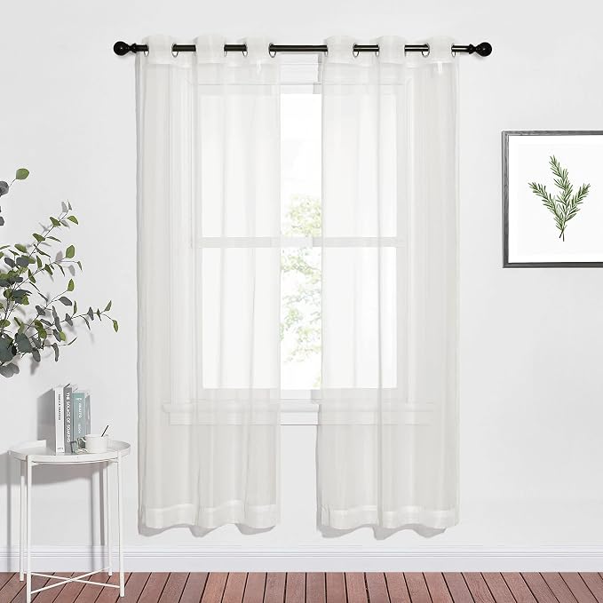 NICETOWN Sheer Curtains for Bedroom Windows, Grommet Casual Soft Voile Sheer by NICETOWN