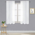 DWCN Sheer White Curtains 54 inch Length, Rod Pocket Solid Color Window by DWCN