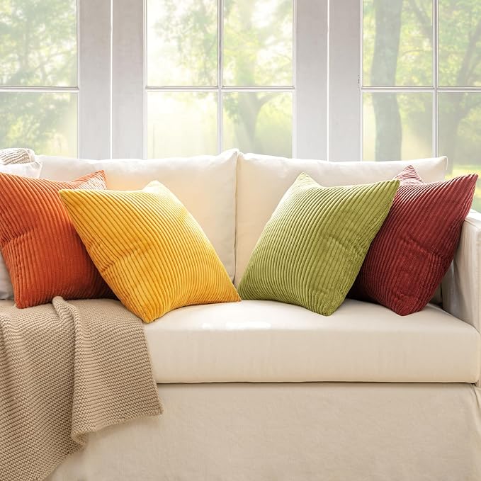 MIULEE Decorative Throw Pillow Covers 18x18 Inch Set of 4, Vibrant Cushion - Image 3