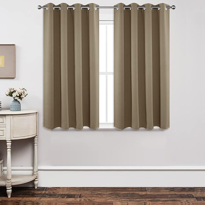 Joydeco Blackout Curtains 45 Inch Length 2 Panels Set, Thermal Insulated Long by JOYDECO