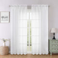 Lecloud White Sheer Curtains 78 Inches Long 2 Pcs, Elegant Window Treatments by Lecloud