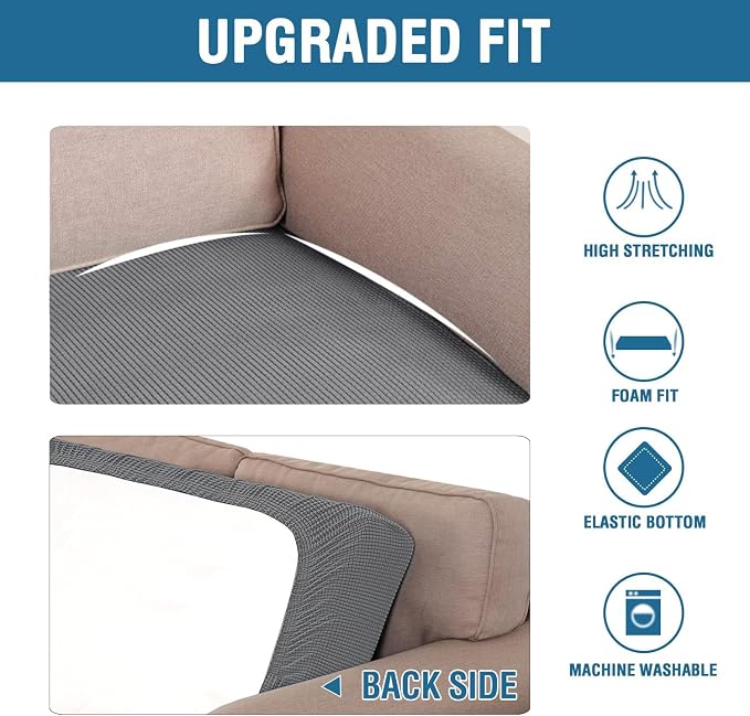 H.VERSAILTEX Super Stretch Individual Seat Cushion Covers Sofa Covers Couch - Image 6