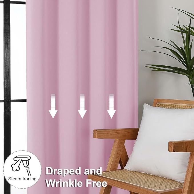 Simplebrand Ava Pink Blackout Curtains - Image 6